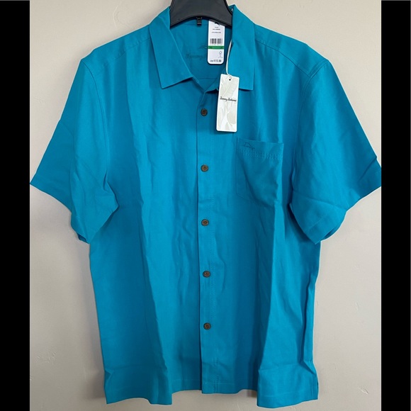 NEW Tommy Bahama Men’s Royal Bermuda Camp Shirt Riviera Azure Size L - Picture 3 of 10